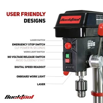 BUCKTOOL 12 INCH Professional Bench Drill Press with Laser