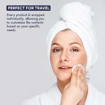 Personal Care Travel Toiletries | 1-Shoppe Amenities Kit | Travel Shaving Set, Toothbrush & Paste, Mouthwash, Makeup Wipes, Swabs, Nail File & Sewing Kit | 300 Pieces