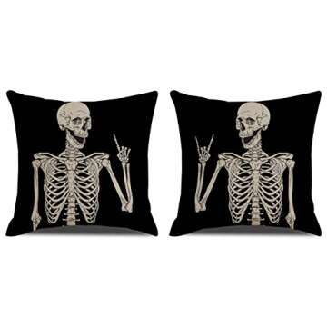 QIQIANY Vintage Halloween Pillow Cover Set of 2 Vintage Halloween Decoration Happy Halloween Pillow ...