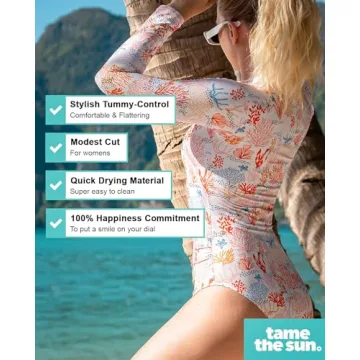 Stylish Tame the Sun Women's Long Sleeve Swimsuits with UPF 50+