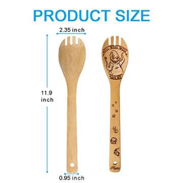 Halloween Idea Utensil Burned Wooden Spoons Set House Warming Wedding Present Slotted Spoon 5 Piece SpoonSet