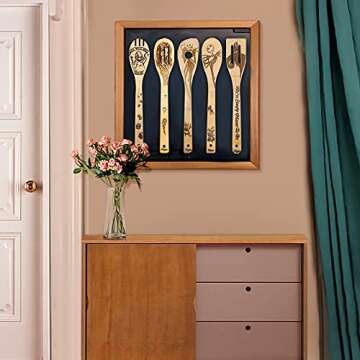 Halloween Idea Utensil Burned Wooden Spoons Set House Warming Wedding Present Slotted Spoon 5 Piece SpoonSet