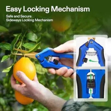 VIVOSUN Curved Gardening Scissors 6.5 Inch Hand Pruner Shear with Titanium Coated Blades 1-Pack