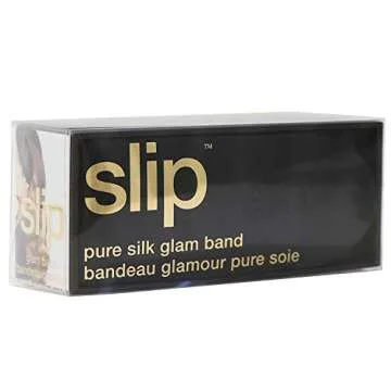 SLIP Glam Band Black – Ultra-Smooth Hair Tie for Gentle Hold, Prevents Creases & Breakage, Ideal for Sleep, Workouts & Everyday Styling, Durable & Luxurious Hair Accessory