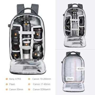 K&F Concept DSLR Camera Backpack - Waterproof & Large Capacity