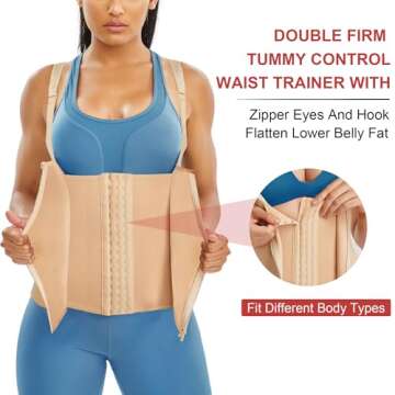 Gotoly Quick Weight Loss, Adjustable Straps Body Shaper Waist Cincher Tank Top (XL Fits 30.7-33.8 In...