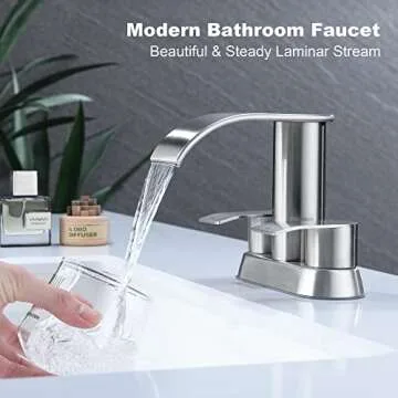 Ultimate Unicorn Waterfall Bathroom Sink Faucet – Brushed Nickel with Pop-Up Drain