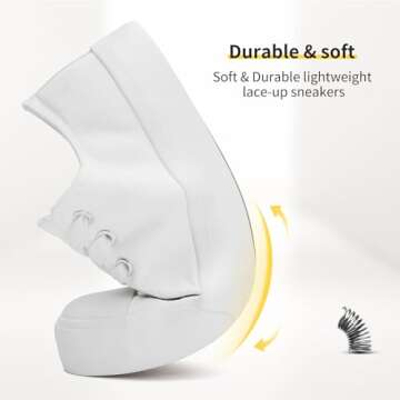 ZGR Women’s Canvas Low Top Sneaker Lace-up Classic Casual Shoes Black and White(Natural White,US5)