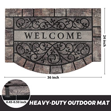 Durable MTOUOCK Welcome Mat Outdoor 24 x 36 Inch