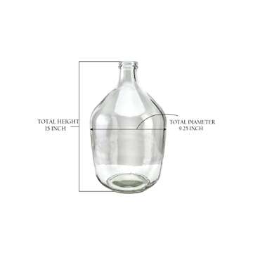 Serene Spaces Living Clear/Brown Tall Vase, Bottle Glass Vase, Elegant Home Decor for Fresh or Dried Flowers, Perfect for Living Rooms, Dining Areas, and Centerpieces (Large- Pack of 1)