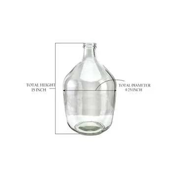 Serene Spaces Living Clear/Brown Tall Vase, Bottle Glass Vase, Elegant Home Decor for Fresh or Dried Flowers, Perfect for Living Rooms, Dining Areas, and Centerpieces (Large- Pack of 1)