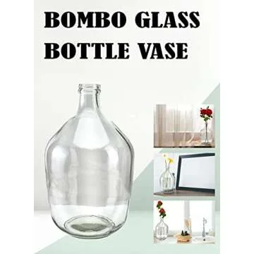 Serene Spaces Living Clear/Brown Tall Vase, Bottle Glass Vase, Elegant Home Decor for Fresh or Dried Flowers, Perfect for Living Rooms, Dining Areas, and Centerpieces (Large- Pack of 1)