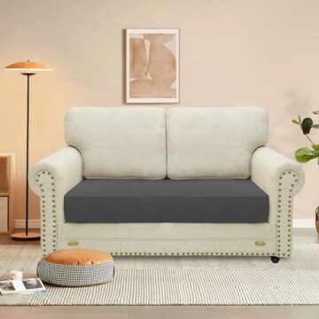 MAXIJIN Velvet Stretch Couch Cushion Covers Soft Loveseat Cushion Cover Replacement Sofa Seat Cushio...