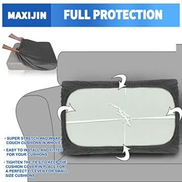MAXIJIN Velvet Stretch Couch Cushion Covers for Sofas