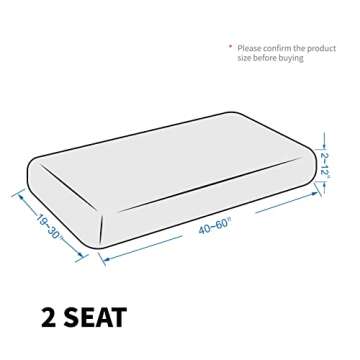 MAXIJIN Velvet Stretch Couch Cushion Covers Soft Loveseat Cushion Cover Replacement Sofa Seat Cushion Slipcovers RV Protector with Elastic Bottom (1 Piece Loveseat Cushion Cover, Gray)