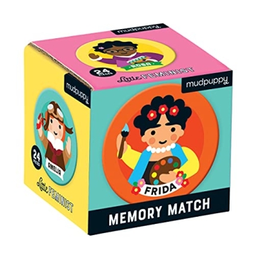 Mudpuppy Little Feminist Mini Memory Match Game, 24 Pieces, Ages 3+, Develop Matching Skills, Colorf...