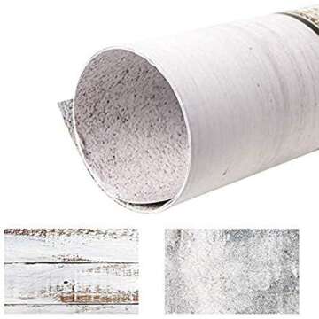 Selens 22x35.4inch (56x90cm) 2 in 1 Wood Wall Cement Backdrop Flat Lay Food Background Tabletop Photography Double Sides Backdrop for Jewelry, Cosmetics, Small Product, Photography Props No.H