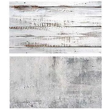 Selens 22x35.4inch (56x90cm) 2 in 1 Wood Wall Cement Backdrop Flat Lay Food Background Tabletop Photography Double Sides Backdrop for Jewelry, Cosmetics, Small Product, Photography Props No.H