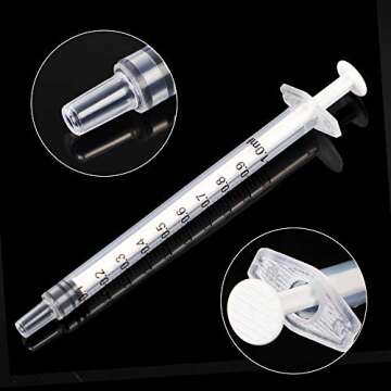 DEPEPE 120pcs 1ml Luer Slip Tip Syringe with Caps, Without Needle, for Pet Feeding and Industrial Use