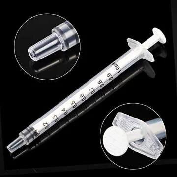 DEPEPE 120pcs 1ml Luer Slip Tip Syringe with Caps, Without Needle, for Pet Feeding and Industrial Use