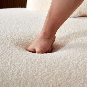 YSJZYBF 119.29" Modern Curved Sectional Sofa, Oversized Upholstered Foam-Filled Sectional Sofa Couch, Sherpa Fabric Minimalist Sofa with 3 Pillows for Living Room, Apartment, Easy Assembly, Beige