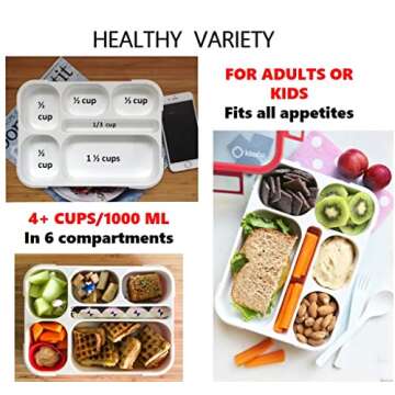 kinsho Bento Box Kids Lunch-Box, Snack Containers for Toddler Daycare, Leakproof School Bentobox 6 Compartment Container for Boys Girls Adults Lunches, Utensils, Red