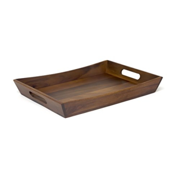 Lipper International Acacia Curved Serving Tray - Perfect for Entertaining and Everyday Use! 19.88" ...