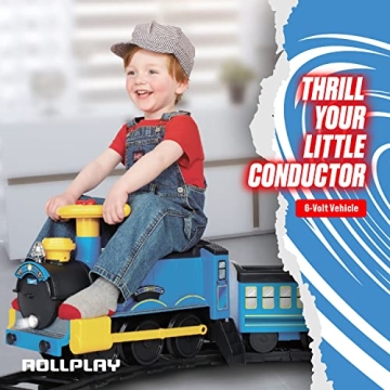 Rollplay Electric Train Ride On with Real Steam for Kids