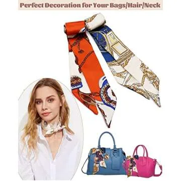 kcctoo 6Pack Scarf Bags for Women Handbag Scarfs Band Hair Neck Scarves Fashion Gifts