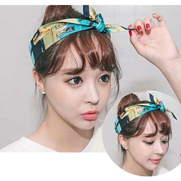 kcctoo 6Pack Scarf Bags for Women Handbag Scarfs Band Hair Neck Scarves Fashion Gifts