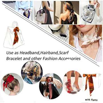 kcctoo 6Pack Scarf Bags for Women Handbag Scarfs Band Hair Neck Scarves Fashion Gifts