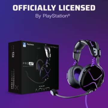 PDP Victrix Pro AF Premium Wired Esports Gaming Headset for PlayStation 5 - Removable Boom Microphone PS4/PS5/PC (Black/Purple)