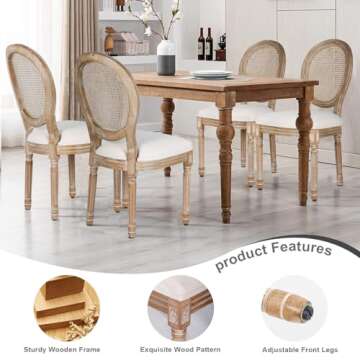 Elegant Polar Aurora Dining Chairs Set of 4 for Kitchens
