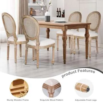 Elegant Polar Aurora Dining Chairs Set of 4 for Kitchens