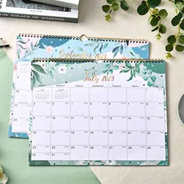 Calendar - Wall Calendar 2023-2024, JUL 2023 - DEC 2024, 18-Month Calendar 2023-2024, 14.6" x 11.5", Twin-Wire Binding, Hanging Hook, Thick Paper, Large Blocks with Julian Dates, Perfect for Planning