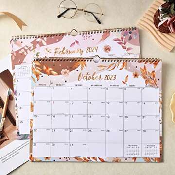 Calendar - Wall Calendar 2023-2024, JUL 2023 - DEC 2024, 18-Month Calendar 2023-2024, 14.6" x 11.5", Twin-Wire Binding, Hanging Hook, Thick Paper, Large Blocks with Julian Dates, Perfect for Planning