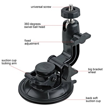 ASOCEA Action Camera Mount - Strong Suction for All Cameras