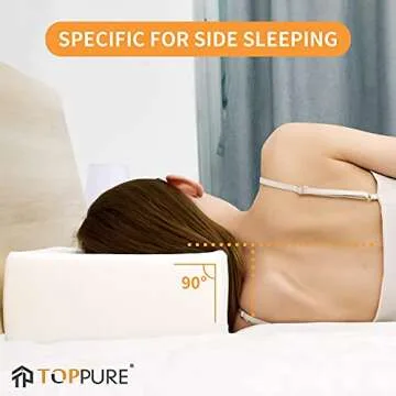 TOPPURE Cube Memory Foam Pillow for Side Sleepers