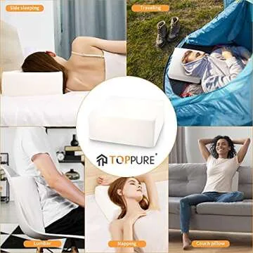 TOPPURE Cube Memory Foam Pillow for Side Sleepers