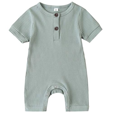 Kuriozud Newborn Infant Unisex Baby Boy Girl Clothes Button Romper Jumpsuit Basic One Piece Outfits