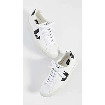 Veja Women's Esplar Logo Sneakers, Extra White/Black, 5 Medium US