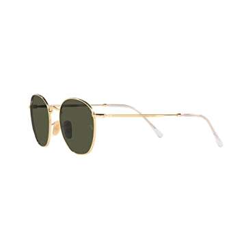 Ray-Ban RB3772 Rob Round Sunglasses, Gold/Green, 54 mm