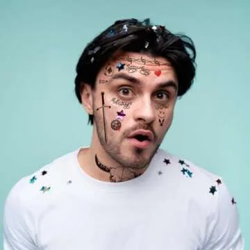 Cosplay Male Rap Artist Temporary Tattoos for Events