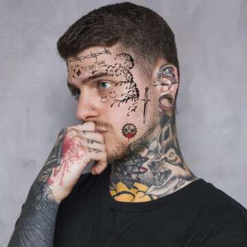 Cosplay Male Rap Artist Temporary Tattoos for Events