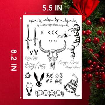 Cosplay Male Rap Artist Temporary Tattoos for Events