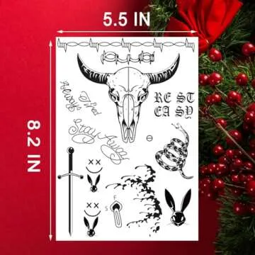 Cosplay Male Rap Artist Temporary Tattoos for Events