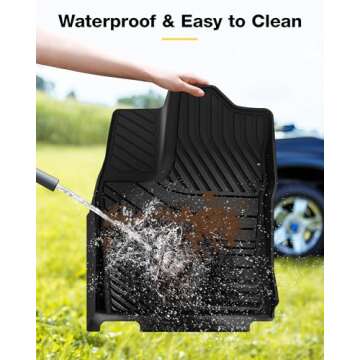 3W Floor Mats Fit 2022-2024 2025 Toyota Tundra (Only for CrewMax Cab), Custom Fit All-Weather TPE Front & Rear Row Floor Liner Black