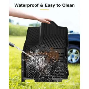 3W Floor Mats Fit 2022-2024 2025 Toyota Tundra (Only for CrewMax Cab), Custom Fit All-Weather TPE Front & Rear Row Floor Liner Black