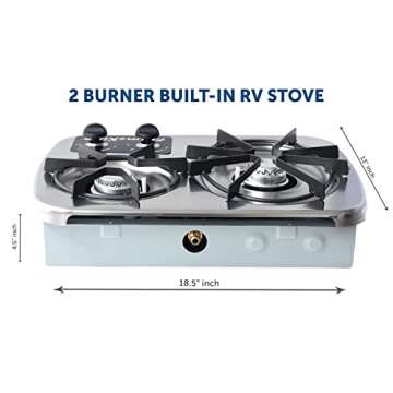 Flame King YSNHT600 2-Burner RV Cooktop - Portable Cooking Power