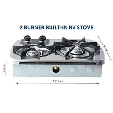 Flame King YSNHT600 2-Burner RV Cooktop - Portable Cooking Power